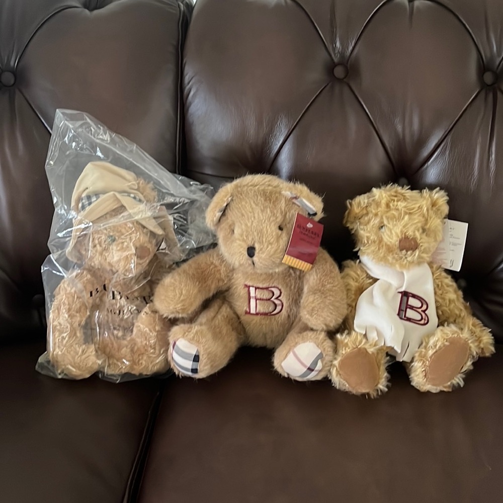 3 Burberry teddy bears